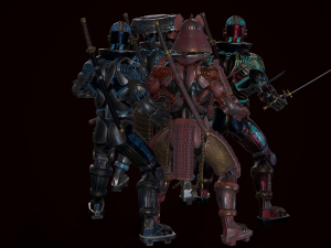 cyborg samurai low poly models 3D 模型