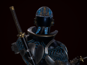 cyborg samurai low poly models 3D 模型