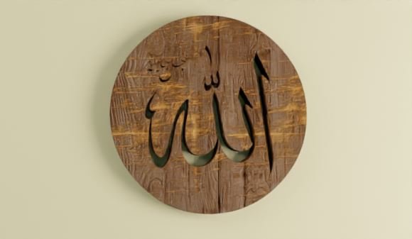 allah wood panel blender 3D 模型 .c4d .max .obj .3ds .fbx .stl .blend 