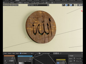 allah wood panel blender 3D 模型