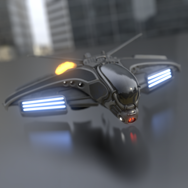spaceship 3D Model .c4d .max .obj .3ds .fbx .stl .blend 