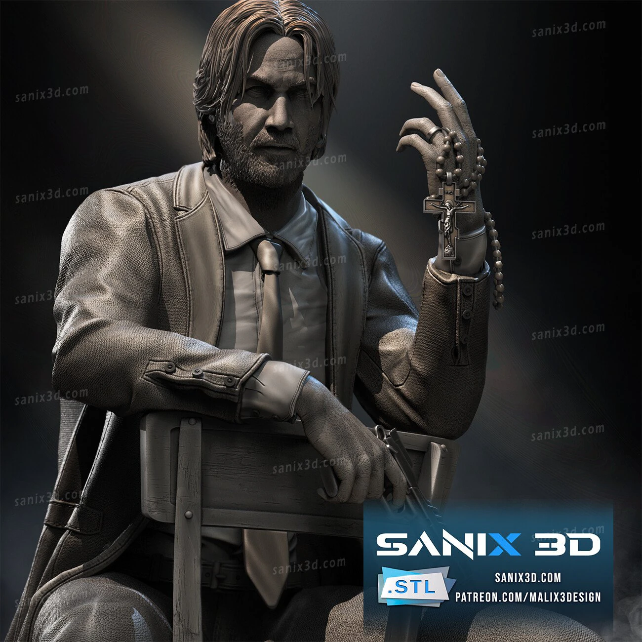 John Wick - 3D print STL files 3D Print Model .c4d .max .obj .3ds .fbx .stl .blend 