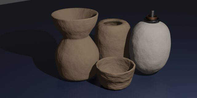 pots and a baghdad battery 3D Model .c4d .max .obj .3ds .fbx .stl .blend 