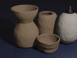 锅和巴格达电池 3D 模型