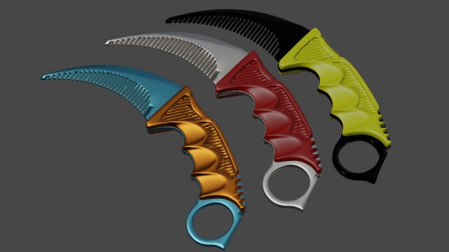 comb 3d print karambit Modèles 3D en vedette .c4d .max .obj .3ds .fbx .stl .blend 