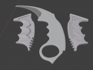 comb 3d print karambit Modèles 3D en vedette