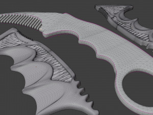 comb 3d print karambit Modèles 3D en vedette