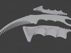 comb 3d print karambit Modèles 3D en vedette