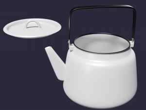 enamel teapot kettle white 3D Model