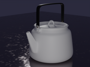 enamel teapot kettle white Modello 3D