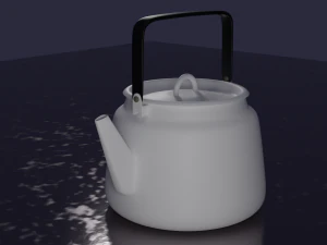enamel teapot kettle white 3D Model