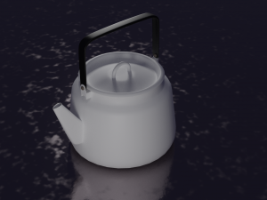 enamel teapot kettle white Modello 3D