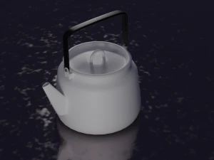 enamel teapot kettle white 3D Model