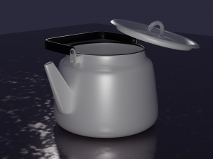 enamel teapot kettle white Modello 3D