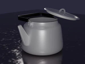 enamel teapot kettle white 3D Model