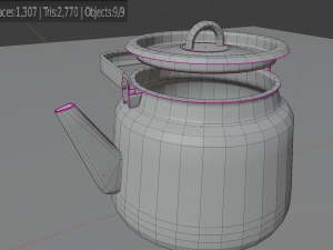 enamel teapot kettle white Modello 3D