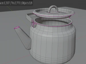 enamel teapot kettle white 3D Model