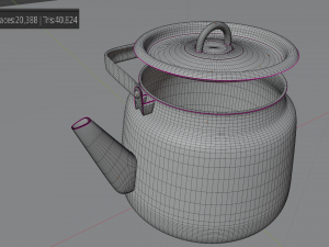 enamel teapot kettle white Modello 3D