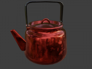 enamel teapot kettle white Modello 3D