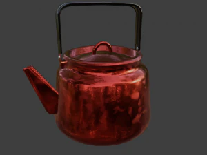 enamel teapot kettle white 3D Model