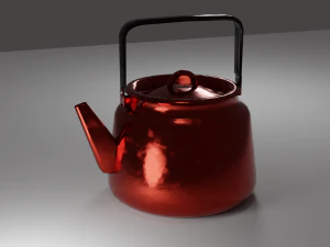 enamel teapot kettle white 3D Model