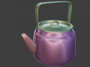 enamel teapot kettle white Modello 3D