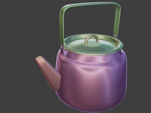 enamel teapot kettle white 3D Model