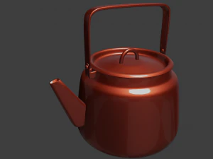 enamel teapot kettle white 3D Model