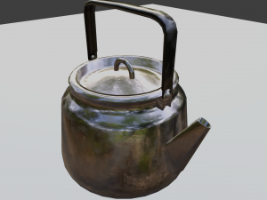 enamel teapot kettle white Modello 3D