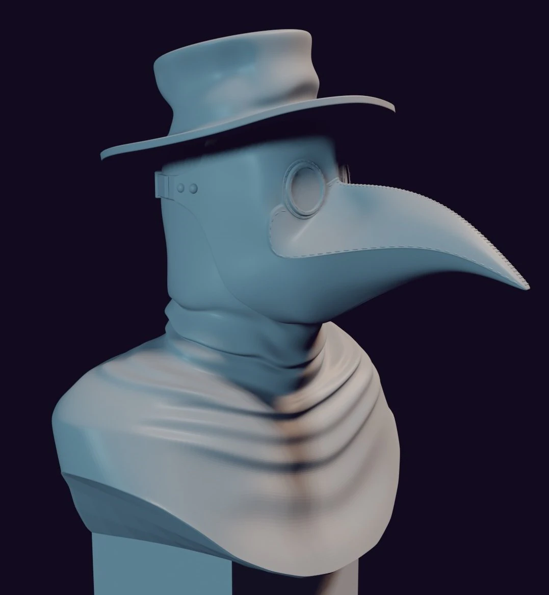 plague mask 3D Print Model .c4d .max .obj .3ds .fbx .stl .blend 