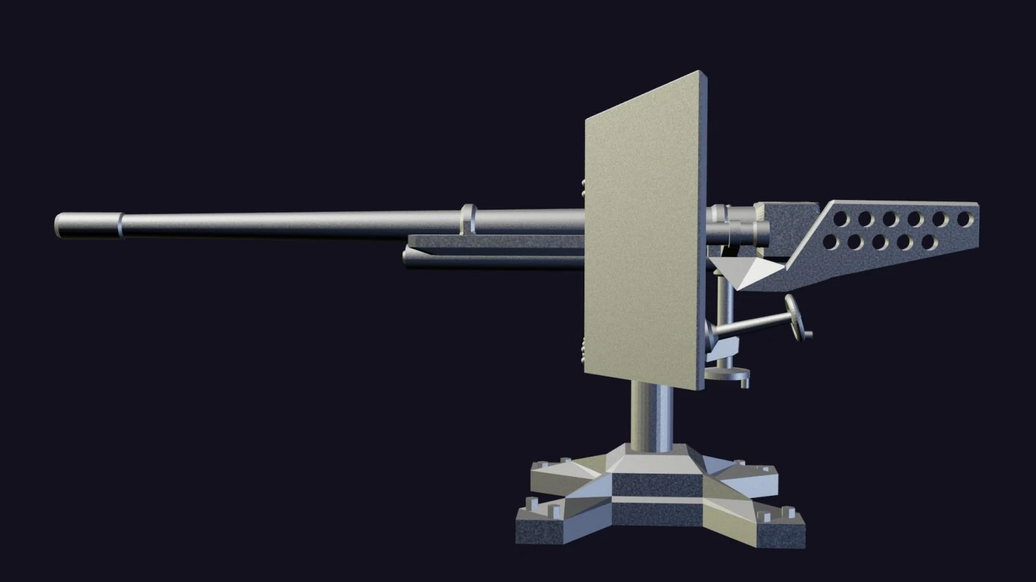 cannon turret 3D Print Model .c4d .max .obj .3ds .fbx .stl .blend 
