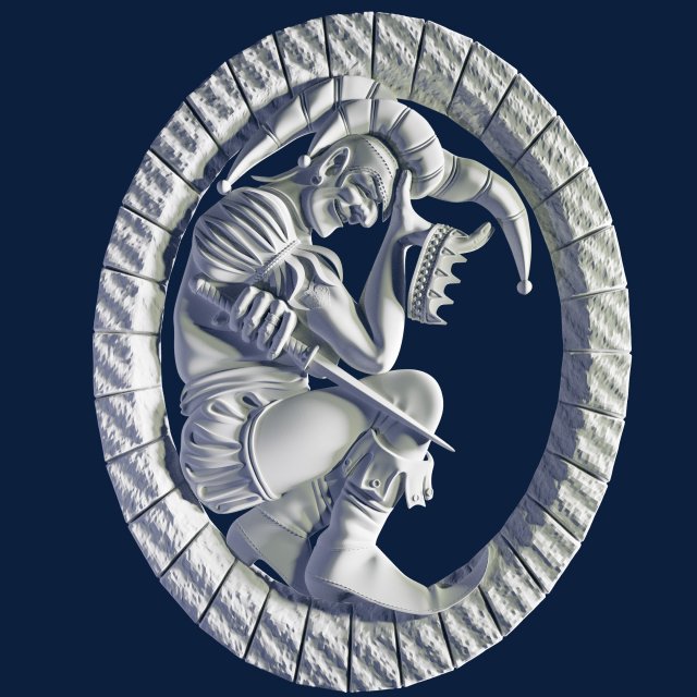 relief for cnc joker 3D-printmodel .c4d .max .obj .3ds .fbx .stl .blend 