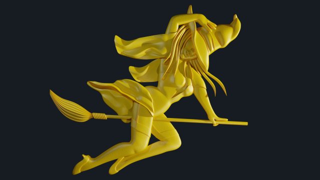 relief witch for 3d print cnc Modelo de impresión 3D .c4d .max .obj .3ds .fbx .stl .blend 