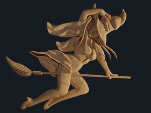 relief witch for 3d print cnc Modelo de impresión 3D