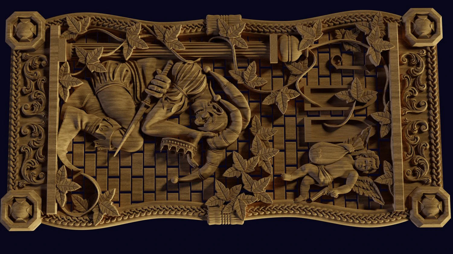 relief for cnc backgammon 3D Print Model .c4d .max .obj .3ds .fbx .stl .blend 