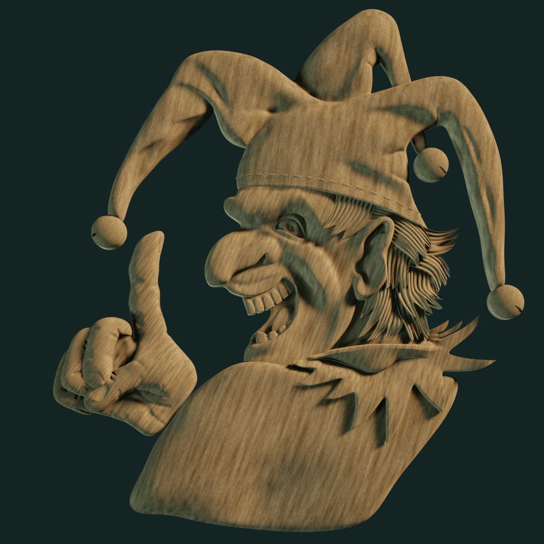 relief for cnc jester 3D Print Model .c4d .max .obj .3ds .fbx .stl .blend 