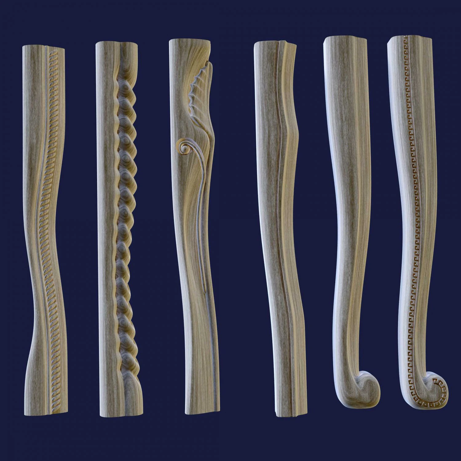 stool leg cnc set 3D Print Model .c4d .max .obj .3ds .fbx .stl .blend 