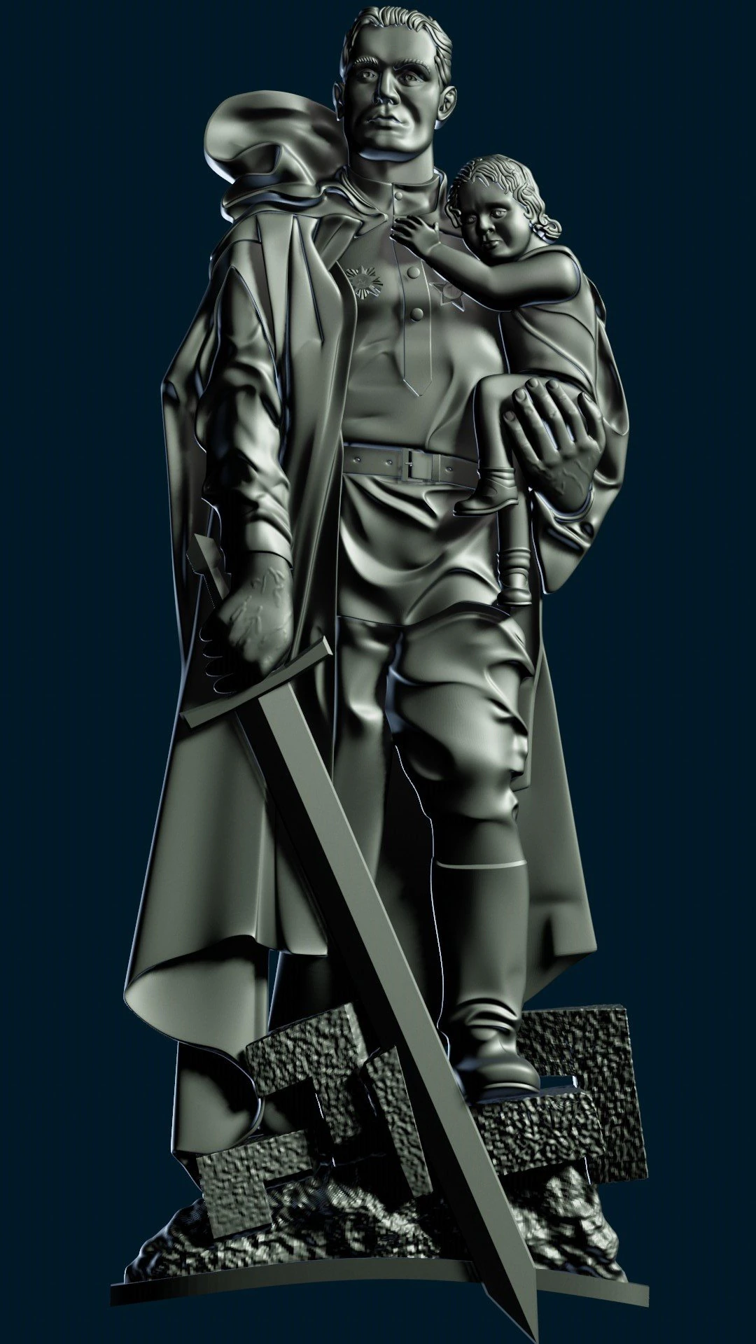 relief war memorial for cnc 3D Print Model .c4d .max .obj .3ds .fbx .stl .blend