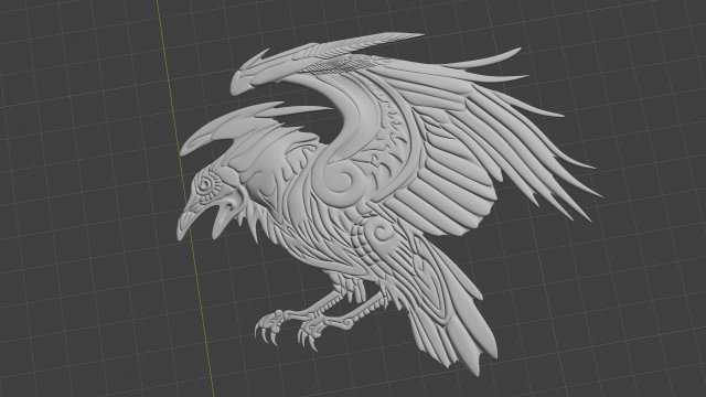relief for cnc crow 3D-Druckmodell .c4d .max .obj .3ds .fbx .stl .blend 