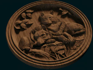 relieve de lobos para cnc Modelo de impresión 3D