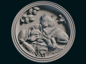 wolves relief for cnc 3D Print Model