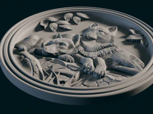 wolves relief for cnc 3D Print Model
