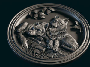 wolves relief for cnc 3D Print Model