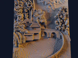 सीएनसी दृश्यों की प्रकृति के लिए राहत 3D प्रिंट मॉडल