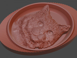 cat relief 3d print cnc 3D Baskı Modeli