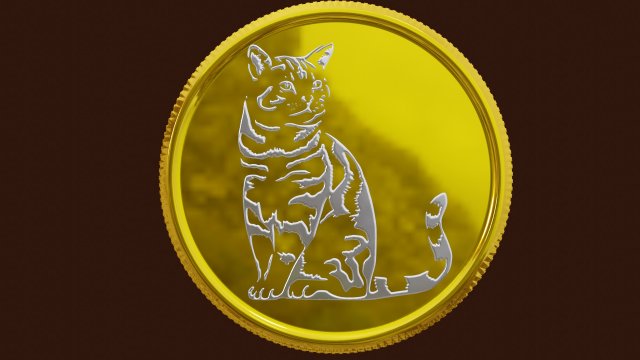 catcoin for 3d print cnc 3D Print Model .c4d .max .obj .3ds .fbx .stl .blend 