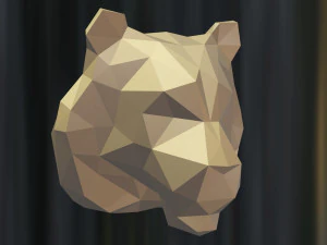 cabeza de tigre poli Modelo de impresión 3D