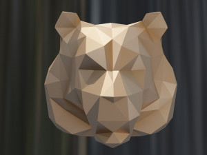 head tiger poly Modello di stampa 3D