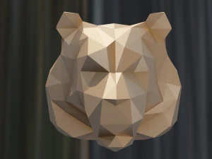 head tiger poly 3D Print Model