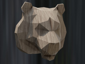 head tiger poly Modello di stampa 3D